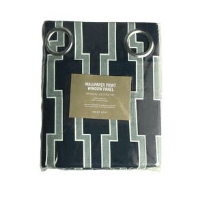 West Elm Wallpaper Print Window Panel Linen Cotton‎ 48x96